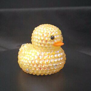 Pastel Yellow Rubber Duck with Mermaid Drops, Bling, Bedazzle, Jeep, Easter